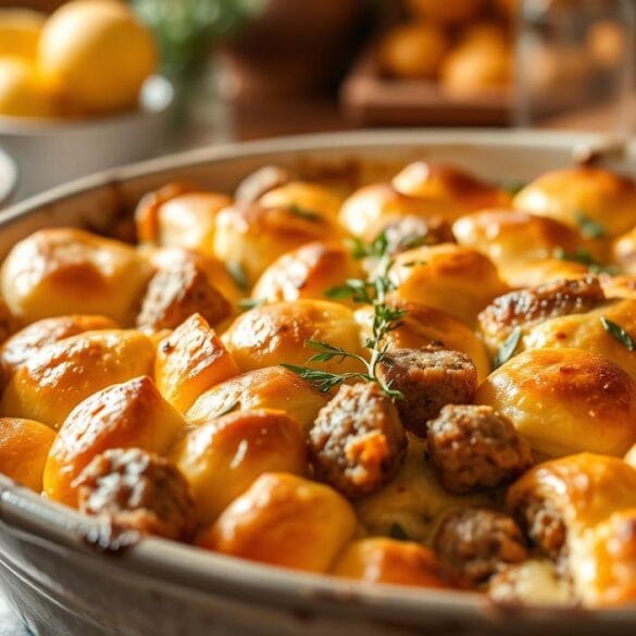 Breakfast Casserole with Sausage and Crescent Rolls